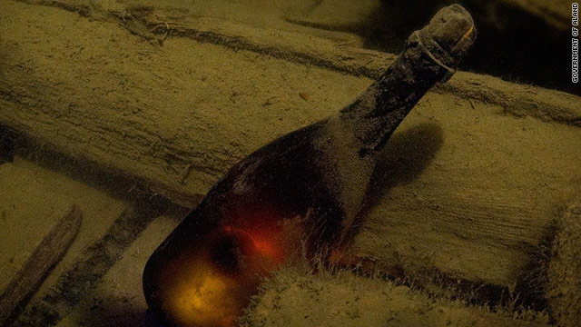 The shipwrecked cargo of champagne and beer is believed to date from between 1800 and 1830.