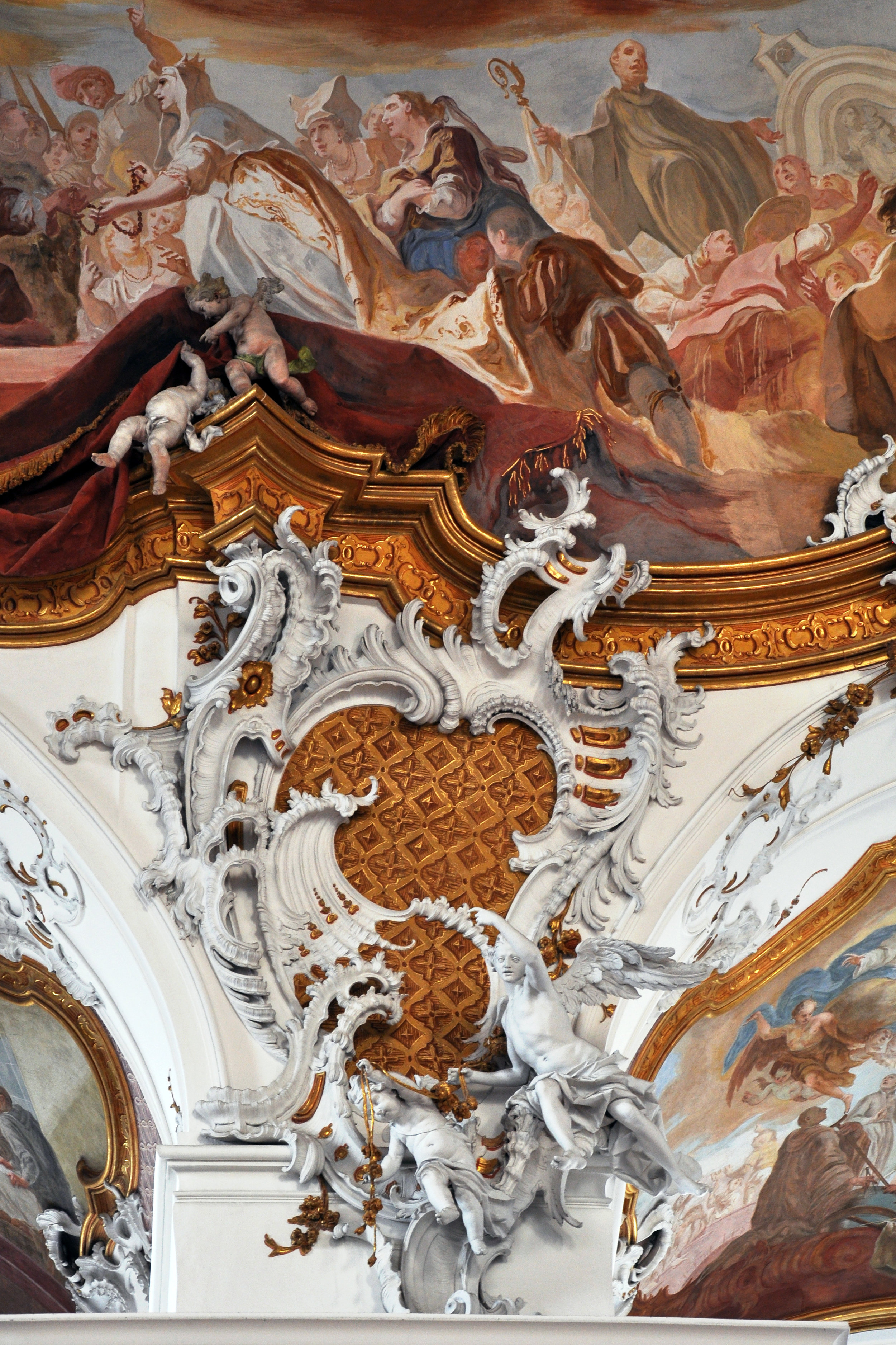 Integrated rococo carving, stucco and fresco at Zwiefalten