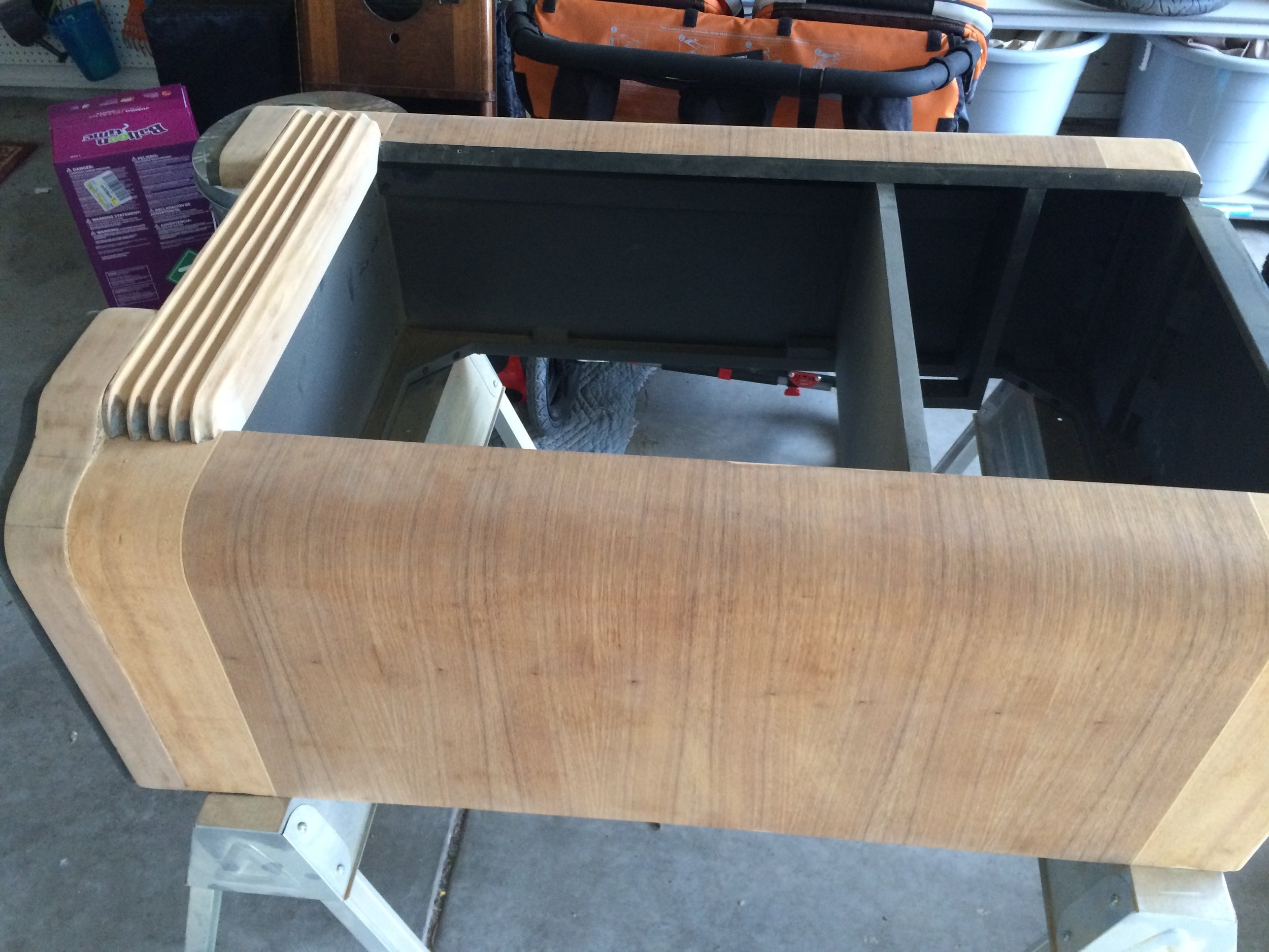 The sanded cabinet