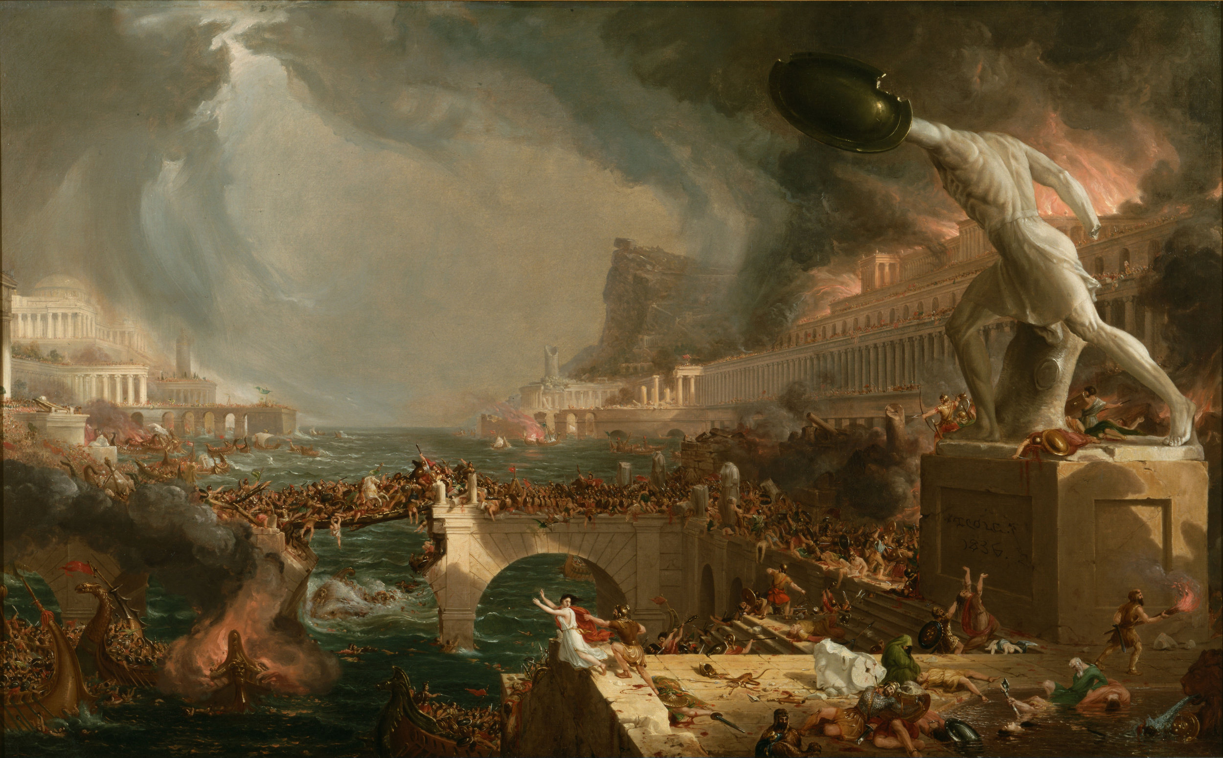Destruction – Thomas Cole 1836By Exlore Thomas Cole, Public Domain, https://commons.wikimedia.org/w/index.php?curid=183045