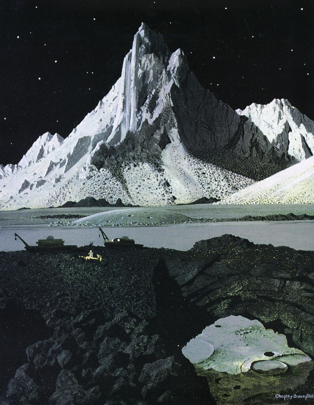 A moonscape by Chesley Bonestell