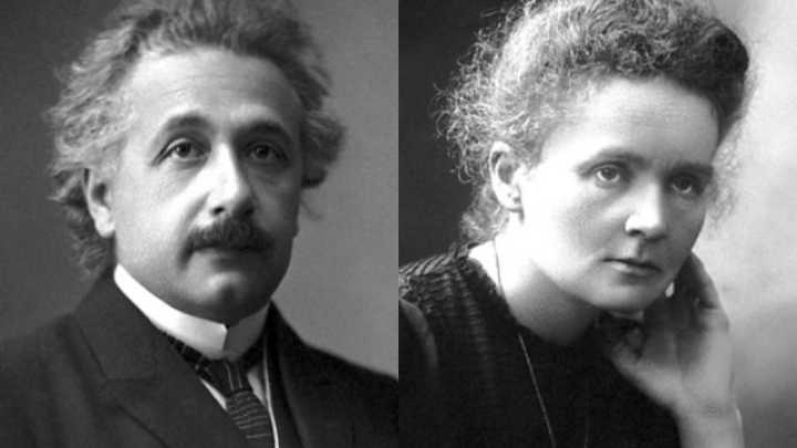 Albert Einstein and Marie Curie