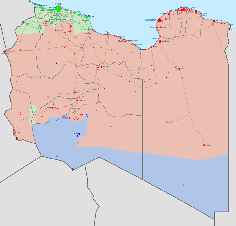 June 2020 Zones of Control in LibyaBy Ali Zifan (vectorized map) - Derived from Template:Libyan Civil War detailed map, CC BY-SA 4.0, https://commons.wikimedia.org/w/index.php?curid=47087538