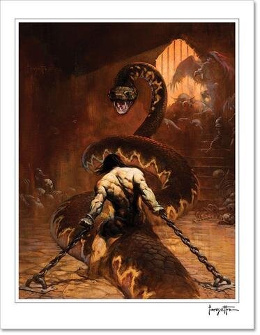 A dense description isn’t an attempt to put a Frazetta piece into words.