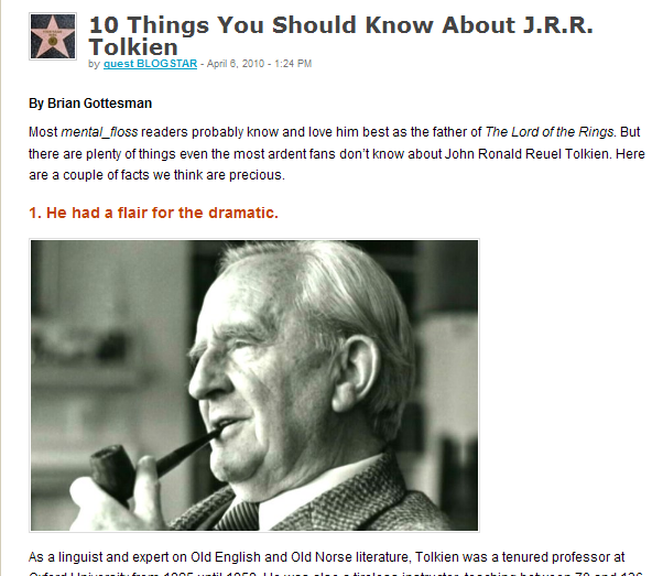 10 Things You May Not Have Known about J. R. R. Tolkien