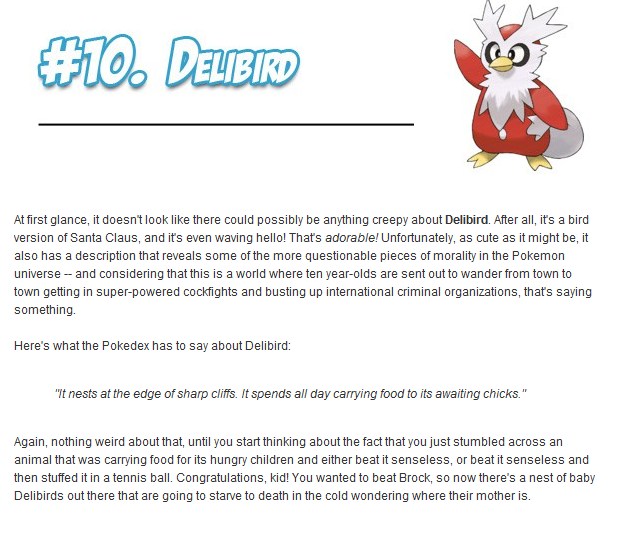 Pokemon Black&White's 10 Most Disturbing Pokedex entries