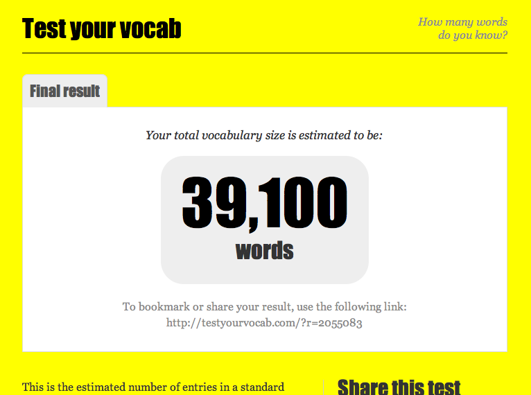A pretty challenging vocabulary test